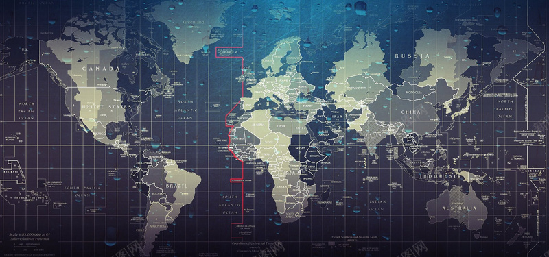蓝色世界地图商务背景背景