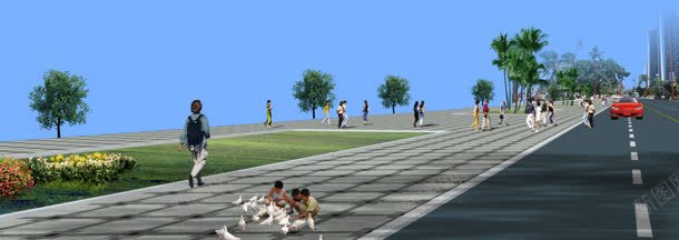 马路背景jpg设计背景_88icon https://88icon.com 人群 城市 高楼建筑