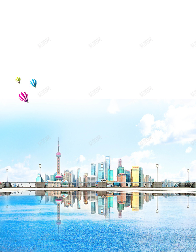 上海城市海报背景psd设计背景_88icon https://88icon.com 东方明珠 城市旅游 城市现代上海 大上海 大桥 小时光 摩天大楼 标志建筑 石库门 老洋房 蓝天白云 蓝色海洋