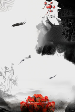 中国风陈年老窖美酒背景