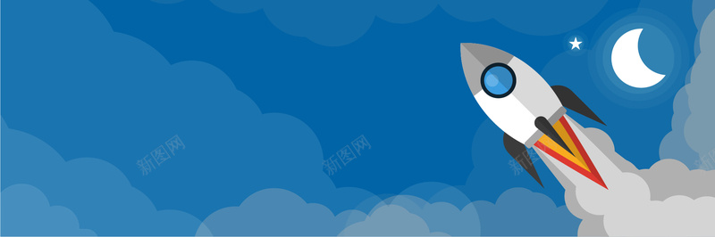 卡通太空元素banner矢量图eps设计背景_88icon https://88icon.com 卡通 太空 宇宙飞船 手绘 星星 月亮 海报banner 童趣 矢量图