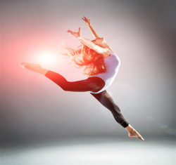 跳跃美女体操运动培训海报背景高清图片