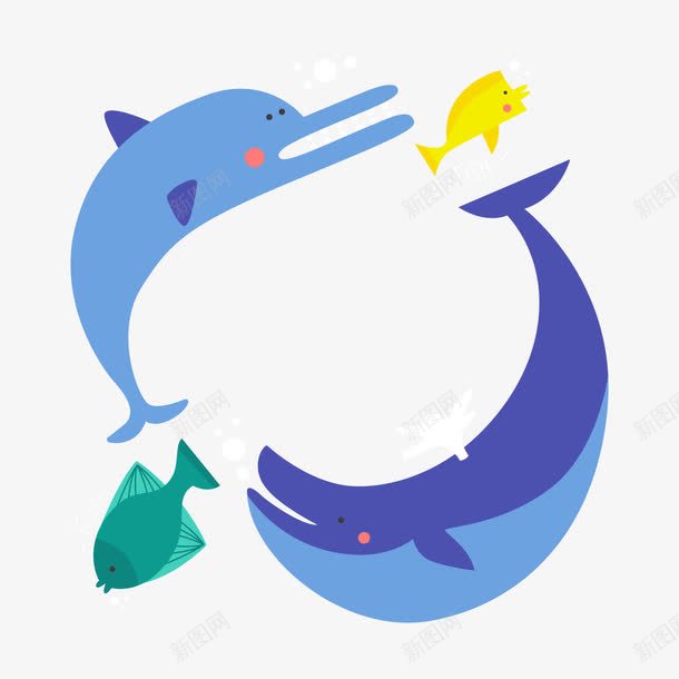 蓝鲸海豚png免抠素材_88icon https://88icon.com 大海生物 小鱼 海底生物 海洋