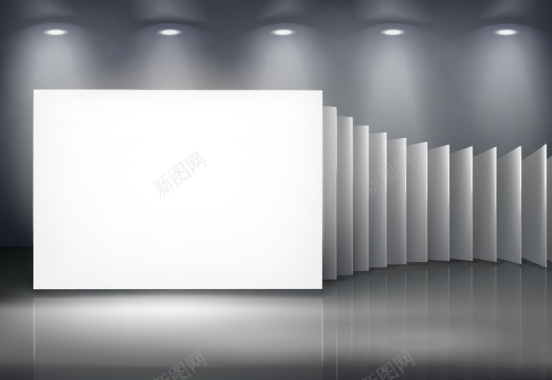 立体灯光白板质感背景矢量图背景