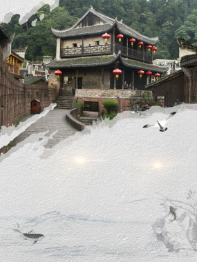 湖南凤凰古城古镇旅游海报背景背景