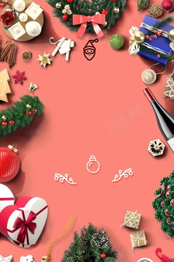 粉色时尚圣诞节促销活动创意背景