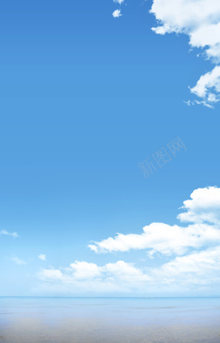 蓝天白云水面晴朗印刷背景背景