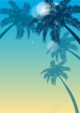沙滩椰树背景背景