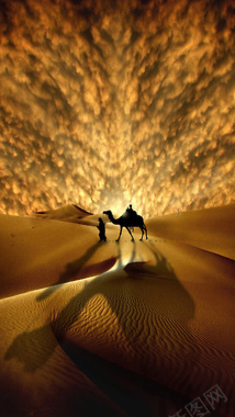 大气磅礴黄色沙漠H5背景摄影图片