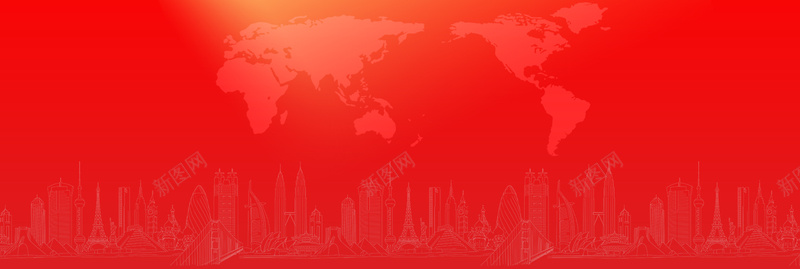 国际经融中国风红色海报背景背景
