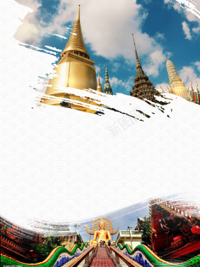 泰国曼谷旅游海报背景背景