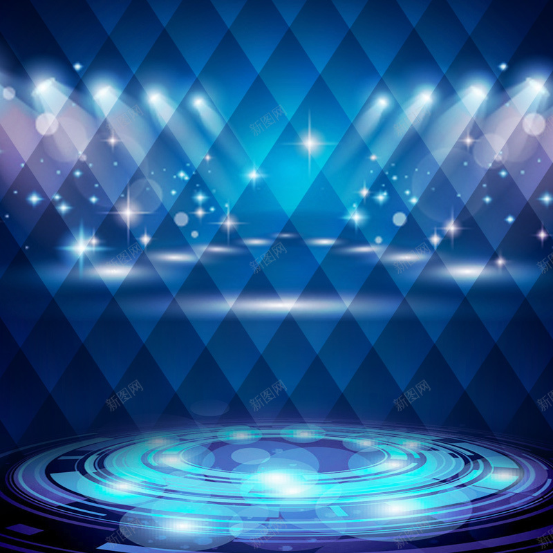 蓝色舞台主图psd设计背景_88icon https://88icon.com 主图 灯光 纹理 舞台 质感