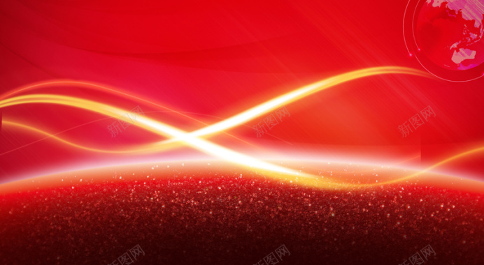 红色璀璨光效大气会议展板背景背景