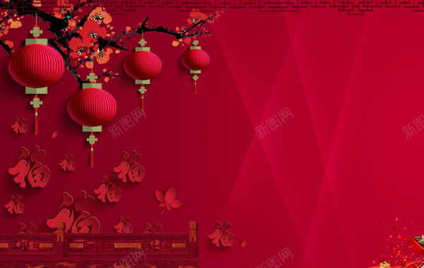 红灯笼春节背景背景