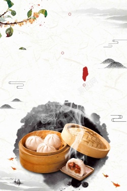 美味包子中国风中国风小笼包宣传推广高清图片