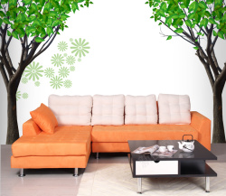 枫林客厅沙发背景墙装饰壁画背景高清图片