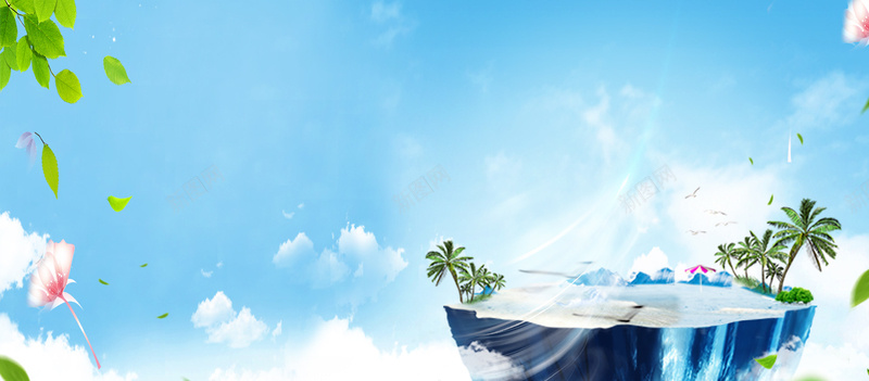 夏日家电空调宣传海报背景jpg设计背景_88icon https://88icon.com 促销 夏天 夏季 夏日 宣传单 家电 暑假 暑期 电器 电风扇 空调 绿叶 蓝天