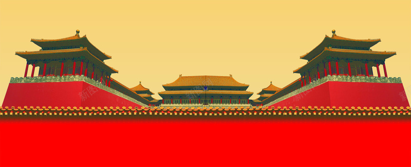 中国古典皇宫大气背景psd设计背景_88icon https://88icon.com 古代宫墙 古典古代建筑 大气 海报banner 电影 电视剧 皇宫 红墙
