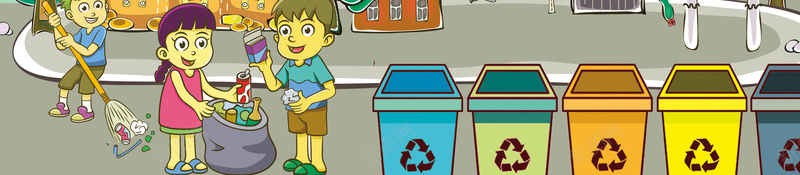 垃圾分类海报背景psd设计背景_88icon https://88icon.com 保护环境 全民行动 卡通 可回收物 垃圾 垃圾入箱 垃圾分类海报 垃圾处理 环保 环境