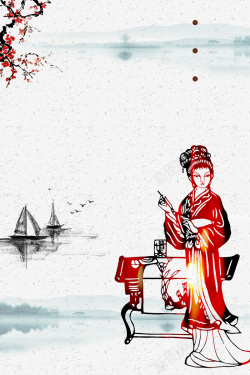 古代文学水墨中国古代文学红楼梦展板背景高清图片