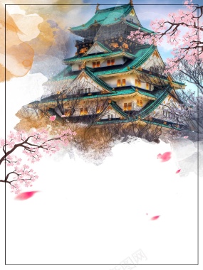 日本旅游旅行白色传统屋檐背景背景