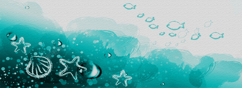 卡通绘画海洋墙面背景背景