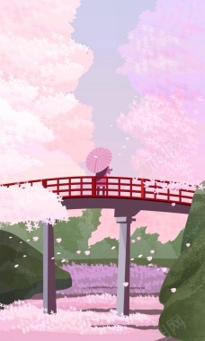 樱花节海报日系唯美风背景背景