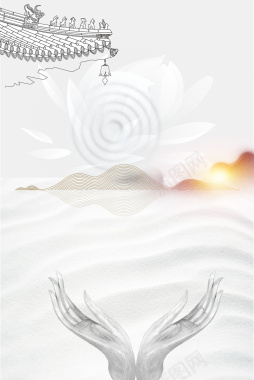 中国风创意禅意企业海报背景