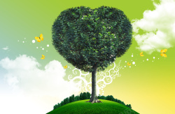热爱环保爱心树杆海报背景高清图片