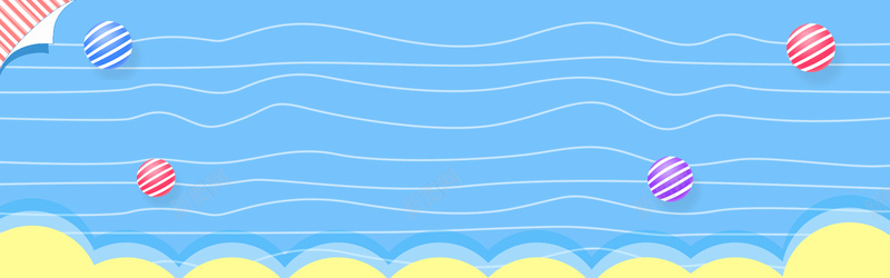 夏天海边冲浪文艺几何蓝色背景背景