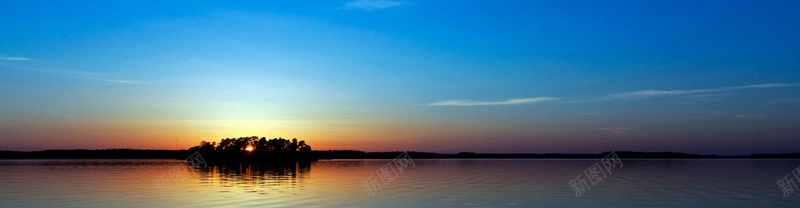 夕阳背景banner摄影图片