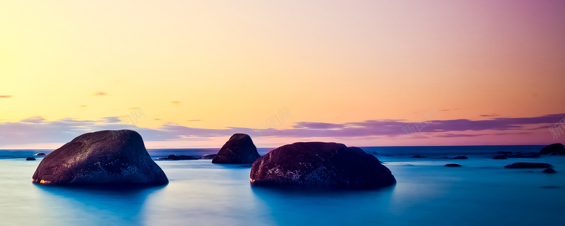 海边夕阳石头淘宝网站背景图摄影图片