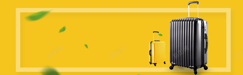暑假行李箱大促几何黄色背景背景