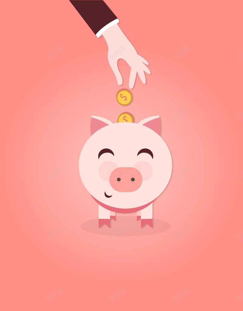 小猪储蓄罐海报psd设计背景_88icon https://88icon.com 储蓄 卡通 存钱 存钱箱 小猪储蓄罐 开心 扁平 手绘 积少成多 积累 童趣 财富 金币