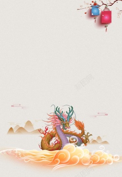 民俗文化节中国风2018年二月二龙抬头节日海报高清图片