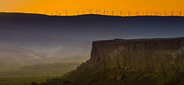 风车山峰背景背景