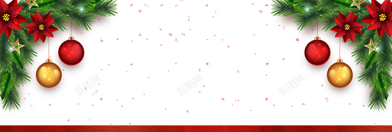 红色圣诞树礼物促销圣诞节电商banner背景