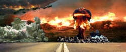 3D模拟火山世界末日灾难背景高清图片