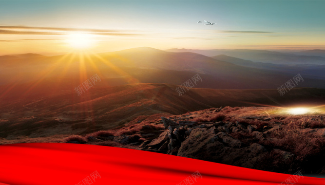 日出山顶风景背景背景