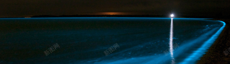 海边唯美夜景banner壁纸摄影图片