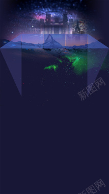 大气星空宇宙都市时尚H5背景psd背景