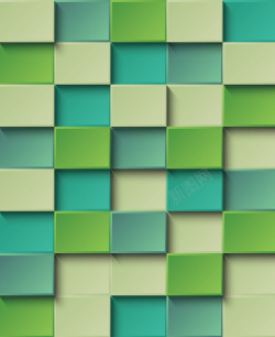 方块层叠背景矢量绿色几何立体层叠背景高清图片