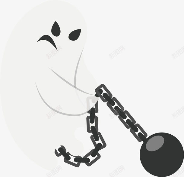 拿着锁链的幽灵矢量图ai免抠素材_88icon https://88icon.com 万圣节 幽灵 拿着锁链 白色幽灵 白色恐怖 矢量png 矢量图 锁链