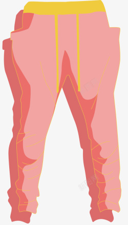 粉红色嘻哈风运动裤矢量图素材