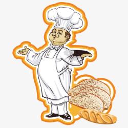 卡通手绘面包烘焙师素材