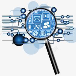 科技纹理和放大镜素材