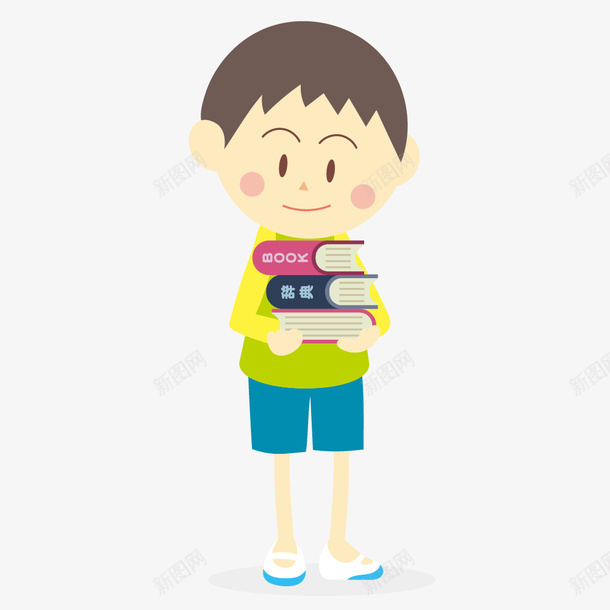 抱着书本的卡通男孩png免抠素材_88icon https://88icon.com 书本 书籍 人物 卡通 学生 抱着 男孩 简图