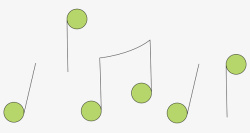几个绿色的跳动的音乐符号矢量图素材