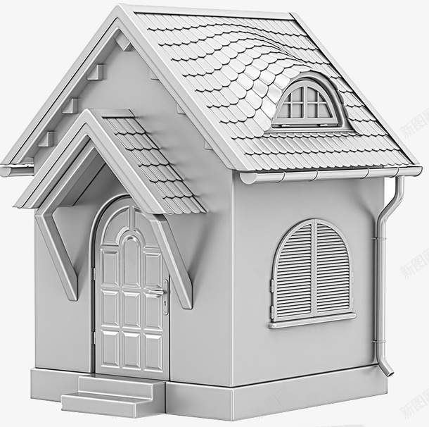 3D房子png免抠素材_88icon https://88icon.com 3D房子 白色墙壁 立体软件 计算机制图