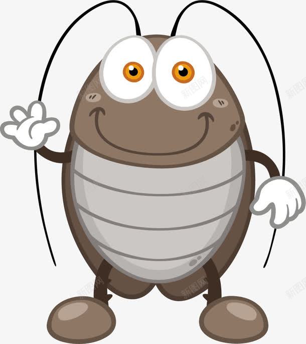卡通黑色蟑螂png免抠素材_88icon https://88icon.com 卡通 小强 微笑 手套 眼睛 蟑螂 黑色